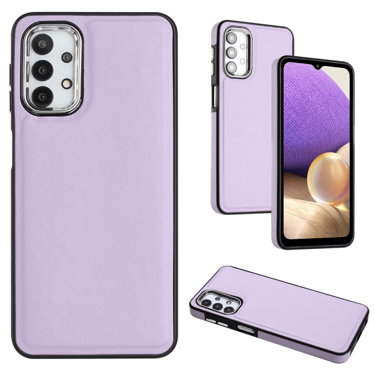 

For Samsung Galaxy A32 5G Leather Texture Full Coverage Phone Case(Purple)