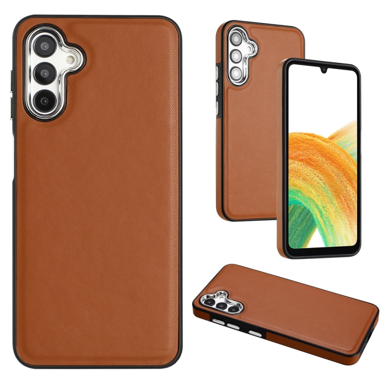 

For Samsung Galaxy A54 5G Leather Texture Full Coverage Phone Case(Brown)