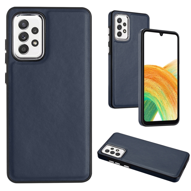 

For Samsung Galaxy A73 5G Leather Texture Full Coverage Phone Case(Blue)