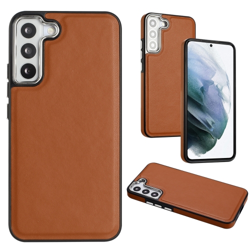 

For Samsung Galaxy S22+ 5G Leather Texture Full Coverage Phone Case(Brown)