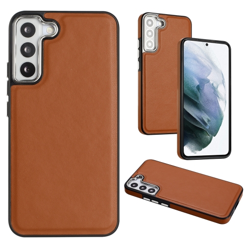 

For Samsung Galaxy S23+ Leather Texture Full Coverage Phone Case(Brown)