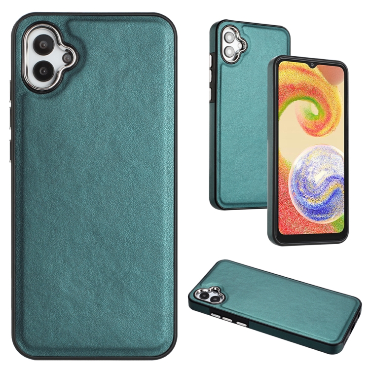 

For Samsung Galaxy A05 Leather Texture Full Coverage Phone Case(Green)
