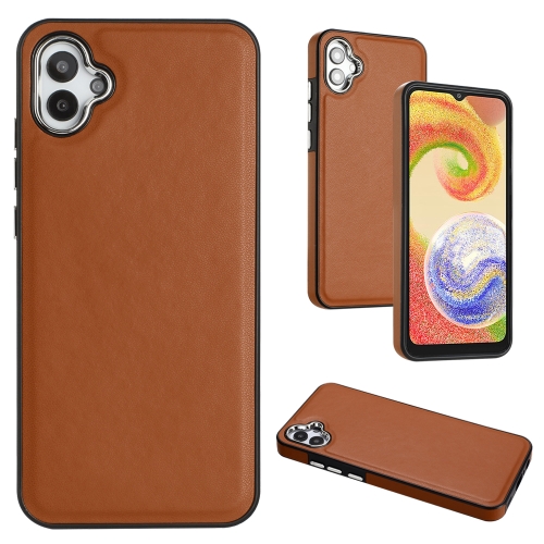 

For Samsung Galaxy A05 Leather Texture Full Coverage Phone Case(Brown)