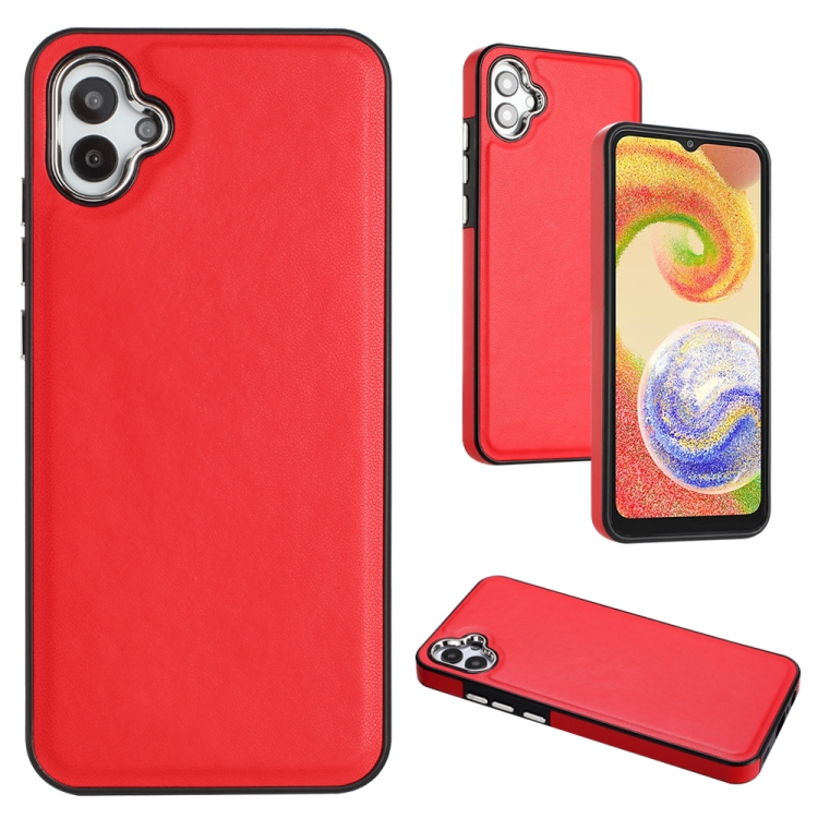 

For Samsung Galaxy A05 Leather Texture Full Coverage Phone Case(Red)