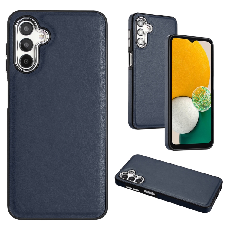

For Samsung Galaxy A05s Leather Texture Full Coverage Phone Case(Blue)