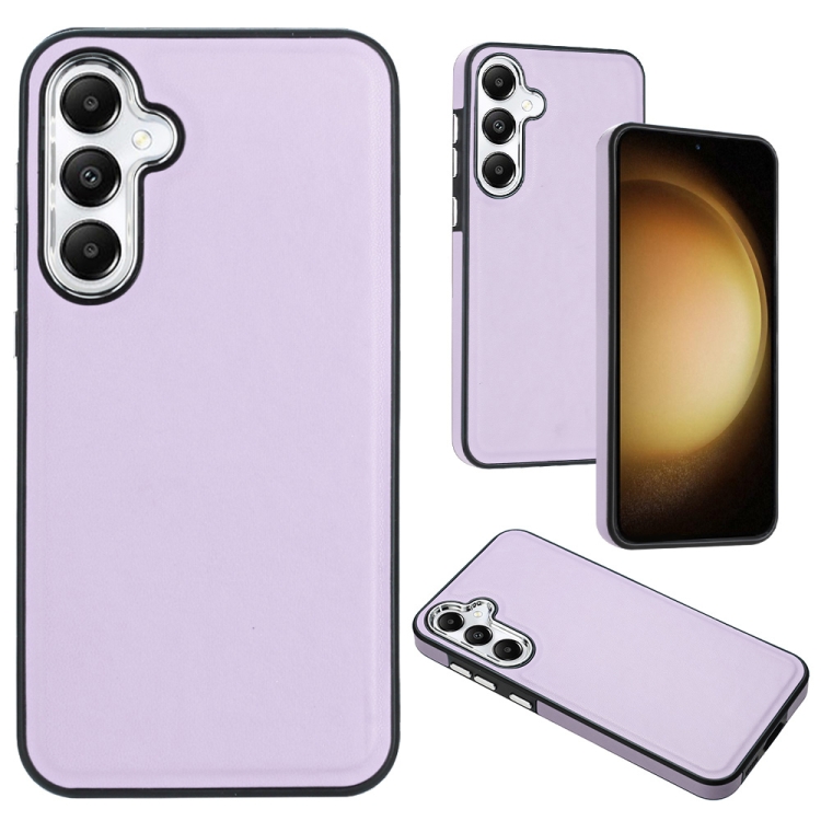 

For Samsung Galaxy S24 5G Leather Texture Full Coverage Phone Case(Purple)