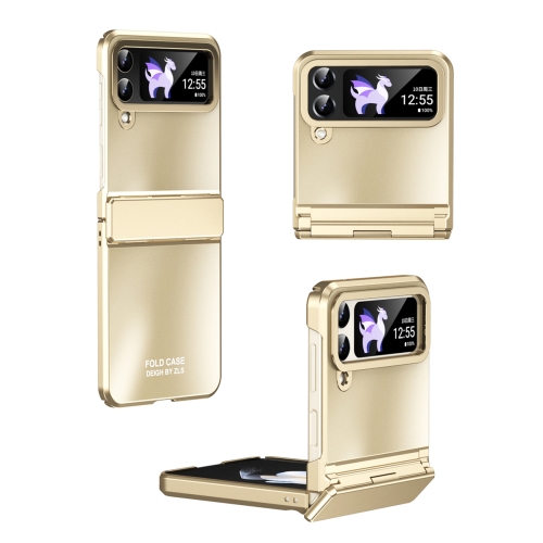 

For Samsung Galaxy Z Flip3 5G Electroplating All-inclusive Phone Case with Hinge(Gold)