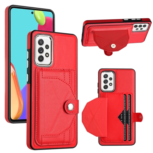 

For Samsung Galaxy A53 5G Shockproof Leather Phone Case with Card Holder(Red)