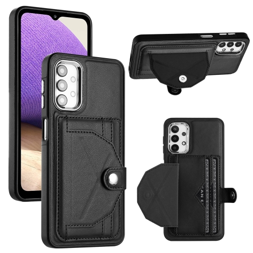 

For Samsung Galaxy A32 5G Shockproof Leather Phone Case with Card Holder(Black)