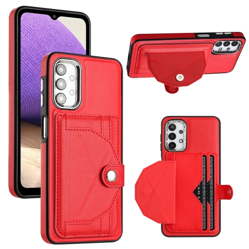 

For Samsung Galaxy A32 5G Shockproof Leather Phone Case with Card Holder(Red)