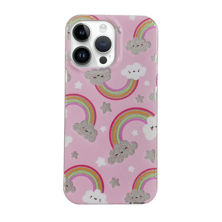 

For iPhone 14 Pro Max PC + TPU Dual-side Laminating IMD Phone Case(Pink)