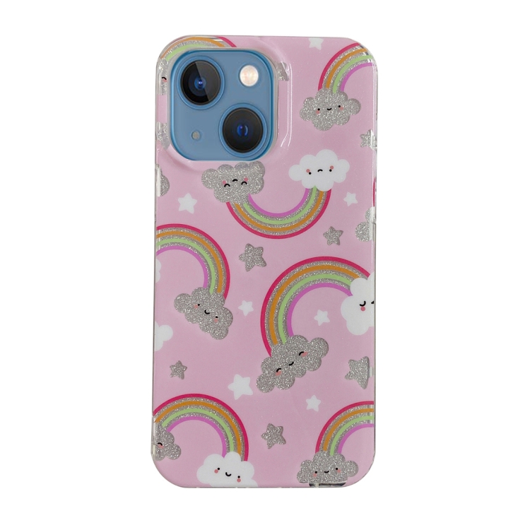 

For iPhone 13 PC + TPU Dual-side Laminating IMD Phone Case(Pink)