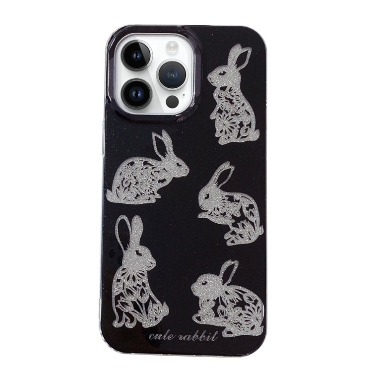 

For iPhone 14 Pro PC + TPU Dual-side Laminating IMD Phone Case(Black)