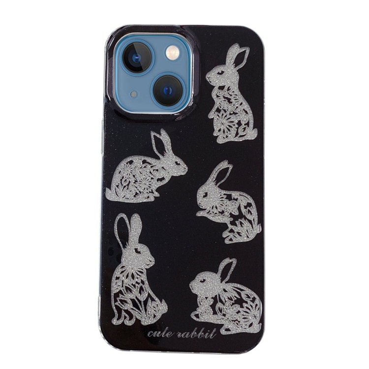 

For iPhone 13 PC + TPU Dual-side Laminating IMD Phone Case(Black)