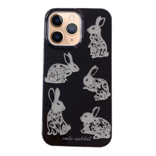 

For iPhone 11 Pro Max PC + TPU Dual-side Laminating IMD Phone Case(Black)