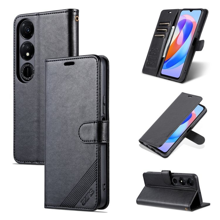 

For Honor Play 40 AZNS Sheepskin Texture Flip Leather Phone Case(Black)