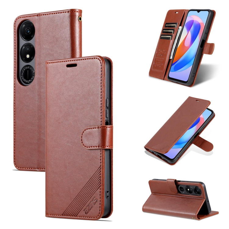 

For Honor Play 40 AZNS Sheepskin Texture Flip Leather Phone Case(Brown)