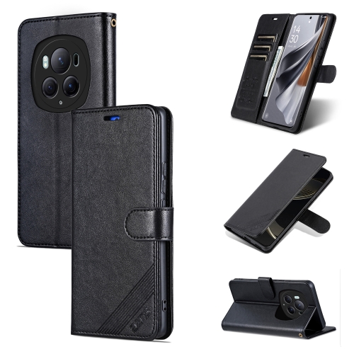 

For Honor Magic6 Pro AZNS Sheepskin Texture Flip Leather Phone Case(Black)