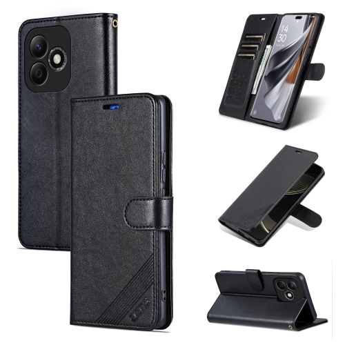

For Honor X60i AZNS Sheepskin Texture Flip Leather Phone Case(Black)