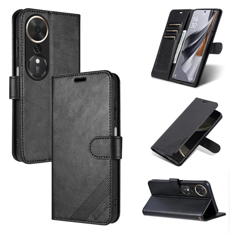 

For Honor Play 70 Plus AZNS Sheepskin Texture Flip Leather Phone Case(Black)