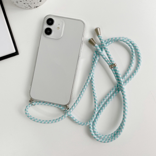 

For iPhone 12 Thicken Colorful TPU Phone Case with Braided Lanyard(Transparent)