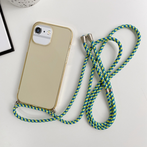 

For iPhone 6 / 6s Thicken Colorful TPU Phone Case with Braided Lanyard(Gold)