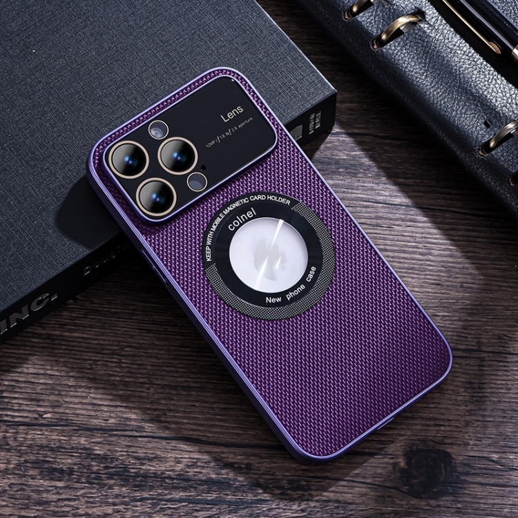 

For iPhone 12 Pro View Window Magsafe PC Phone Case(Purple)