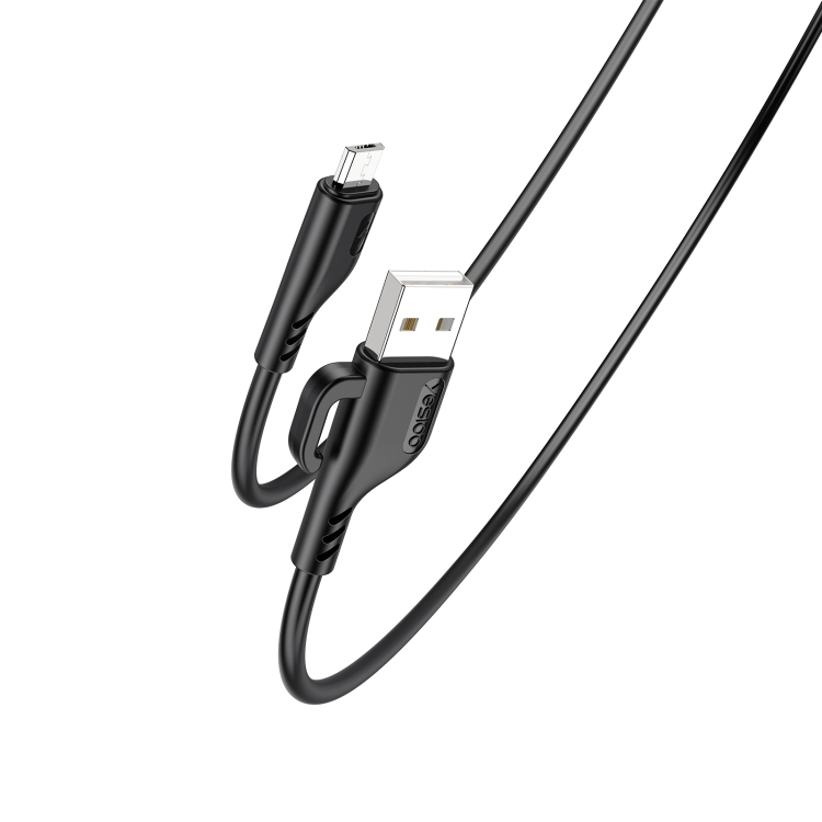 

YESIDO CA105 1.2m 2.4A USB to Micro USB Charging Data Cable with Hook(Black)