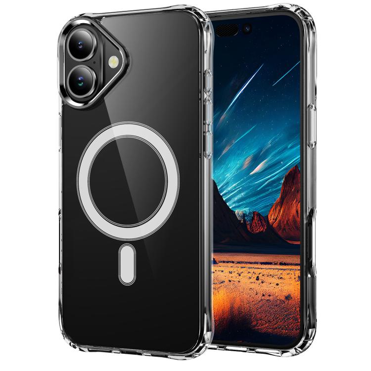 For iPhone 18 Four Corner Airbags MagSafe Magnetic Phone Case(Transparent)