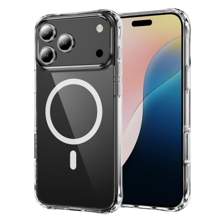 For iPhone 18 Pro Four Corner Airbags MagSafe Magnetic Phone Case(Transparent)