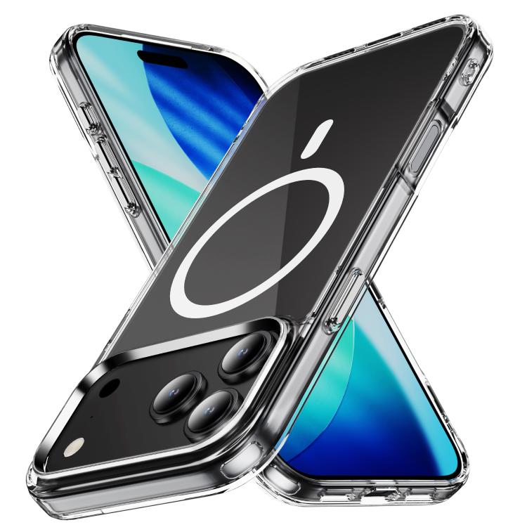 For iPhone 18 Pro Max MagSafe Clear Acrylic PC +TPU Phone Case(Transparent)