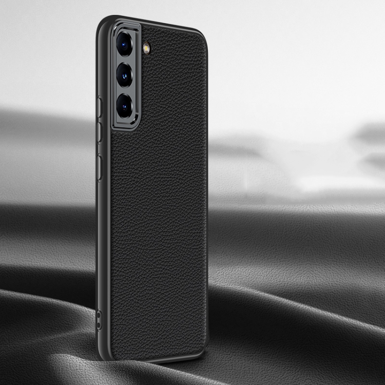 

For Samsung Galaxy S22 5G Litchi Texture Genuine Leather Phone Case(Black)