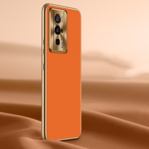 

For Xiaomi Redmi K60 Pro Litchi Texture Genuine Leather Phone Case(Orange)