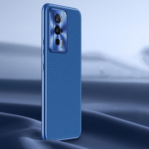 

For Xiaomi Redmi K60 Pro Litchi Texture Genuine Leather Phone Case(Blue)