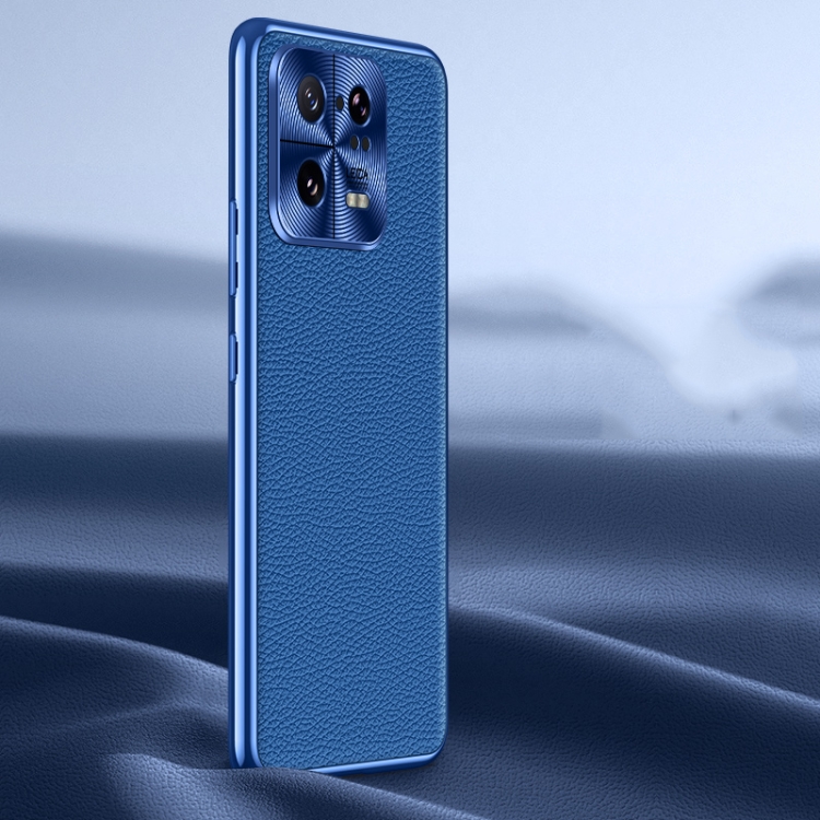 

For Xiaomi 13 Pro Litchi Texture Genuine Leather Phone Case(Blue)