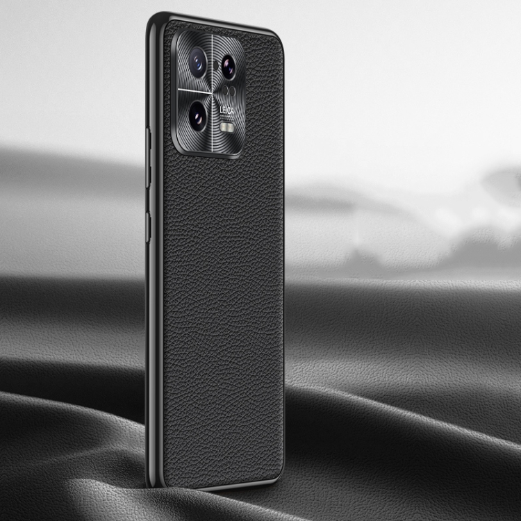 

For Xiaomi 13 Pro Litchi Texture Genuine Leather Phone Case(Black)