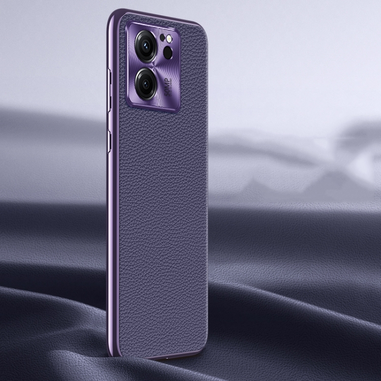 

For Xiaomi Redmi K60 Ultra Litchi Texture Genuine Leather Phone Case(Purple)