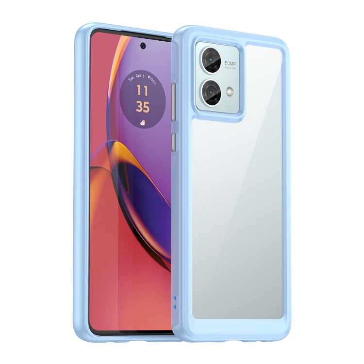 

For Motorola Moto G84 Colorful Series Acrylic Hybrid TPU Phone Case(Blue)