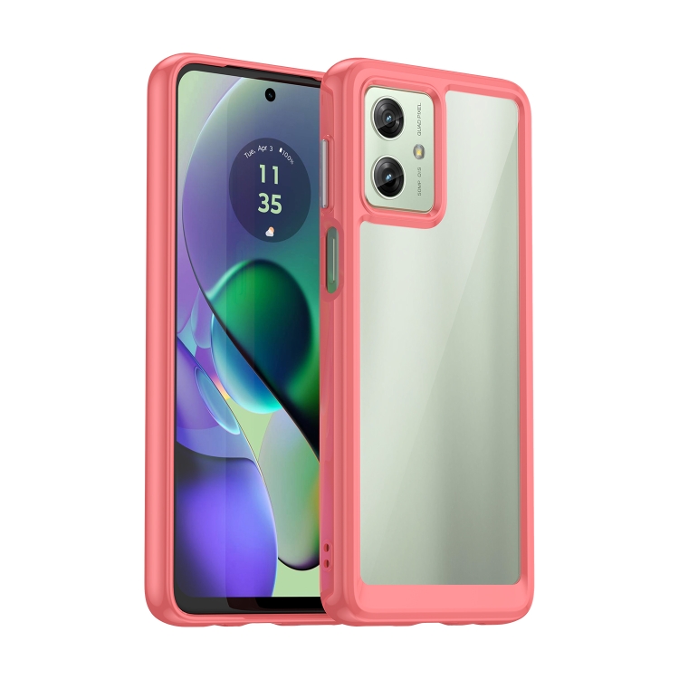 

For Motorola Moto G54 Global Colorful Series Acrylic Hybrid TPU Phone Case(Red)