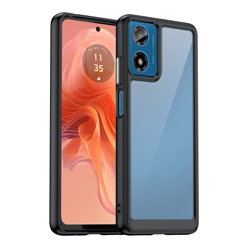 

For Motorola Moto G24 Colorful Series Acrylic Hybrid TPU Phone Case(Black)