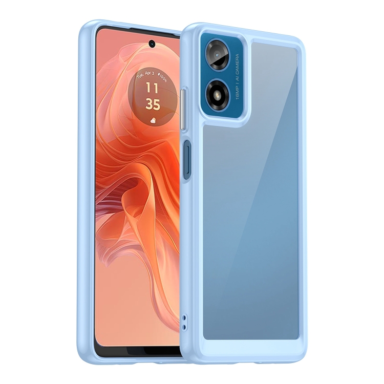 

For Motorola Moto G24 Colorful Series Acrylic Hybrid TPU Phone Case(Blue)