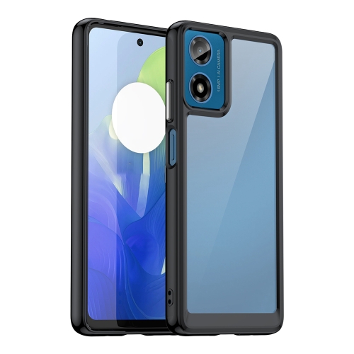 

For Motorola Moto G24 Power Colorful Series Acrylic Hybrid TPU Phone Case(Black)