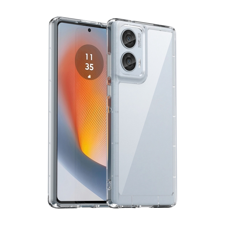 

For Motorola Moto Edge 50 Fusion Colorful Series Acrylic Hybrid TPU Phone Case(Transparent)