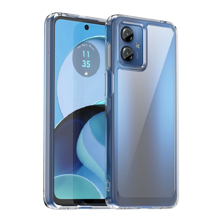 

For Motorola Moto G14 Colorful Series Acrylic Hybrid TPU Phone Case(Transparent)