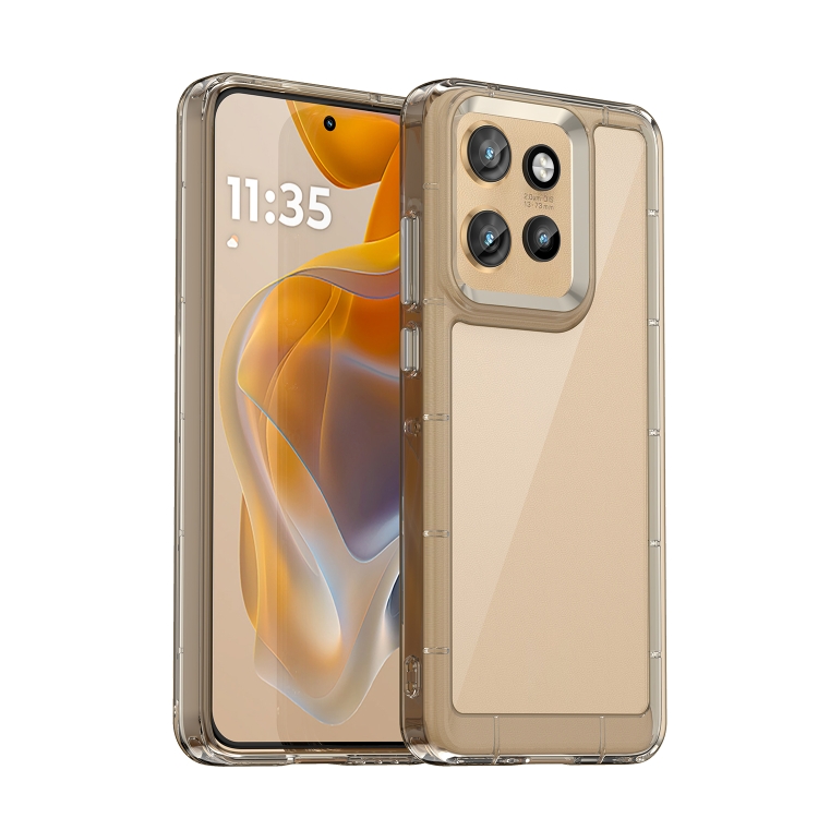 

For Motorola Moto S50 Colorful Series Acrylic Hybrid TPU Phone Case(Transparent Grey)