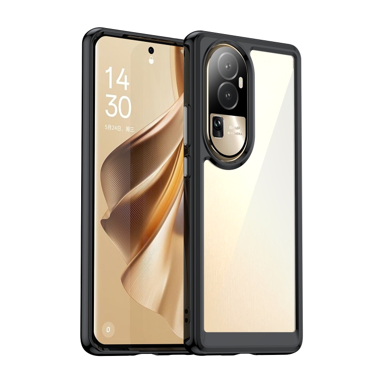 

For OPPO Reno10 Pro Colorful Series Acrylic + TPU Phone Case(Black)