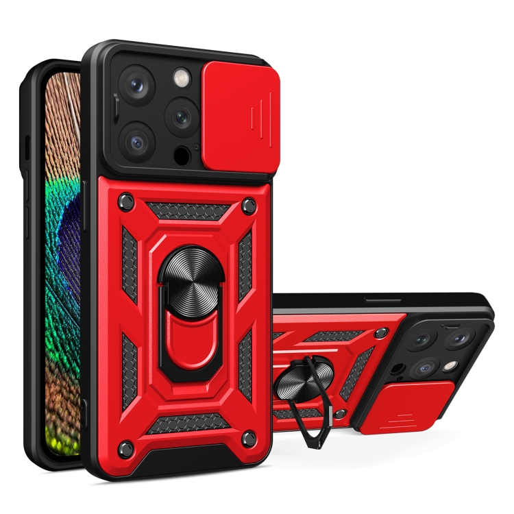 

For iPhone 15 Pro Max Sliding Camera Cover Design TPU+PC Phone Case(Red)