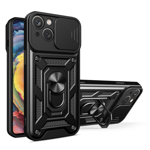 

For iPhone 15 Plus Sliding Camera Cover Design TPU+PC Phone Case(Black)