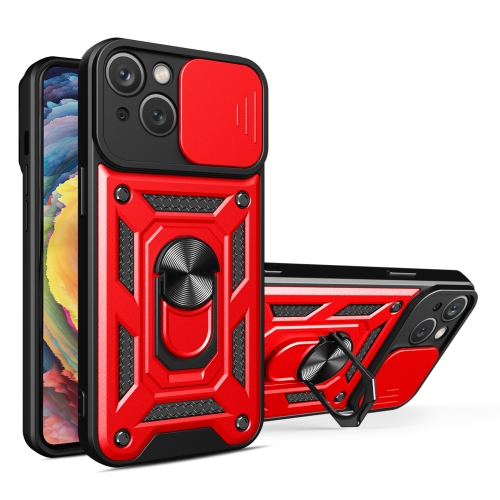 

For iPhone 15 Sliding Camera Cover Design TPU+PC Phone Case(Red)