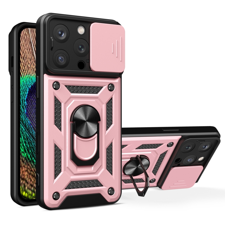 

For iPhone 16 Pro Sliding Camera Cover Design TPU+PC Phone Case(Rose Gold)